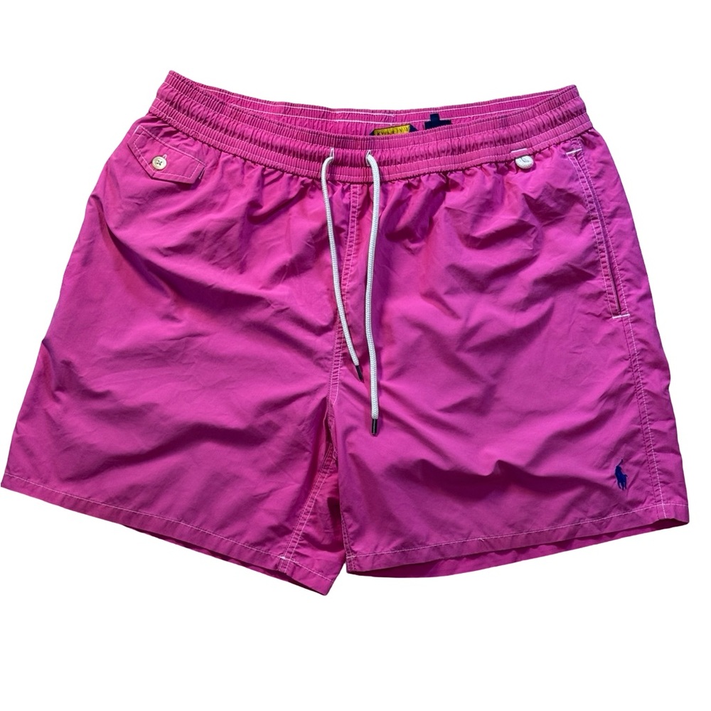 Polo Ralph Lauren Bright Pink Swim Trunks Mens XL Beach Shorts Summer Style